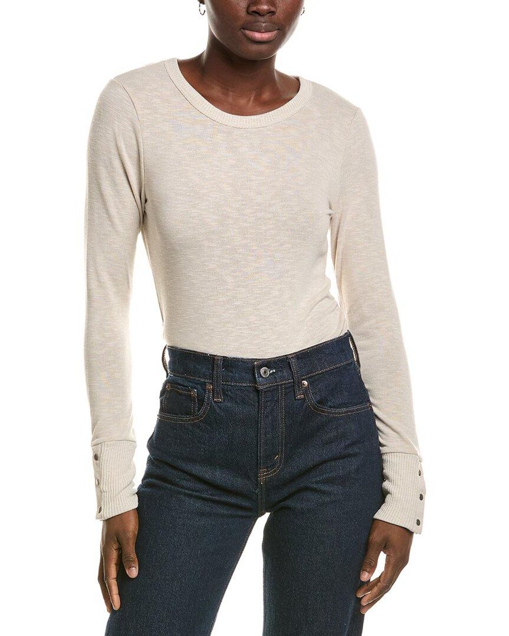Michael Stars White Freja Ruched Top