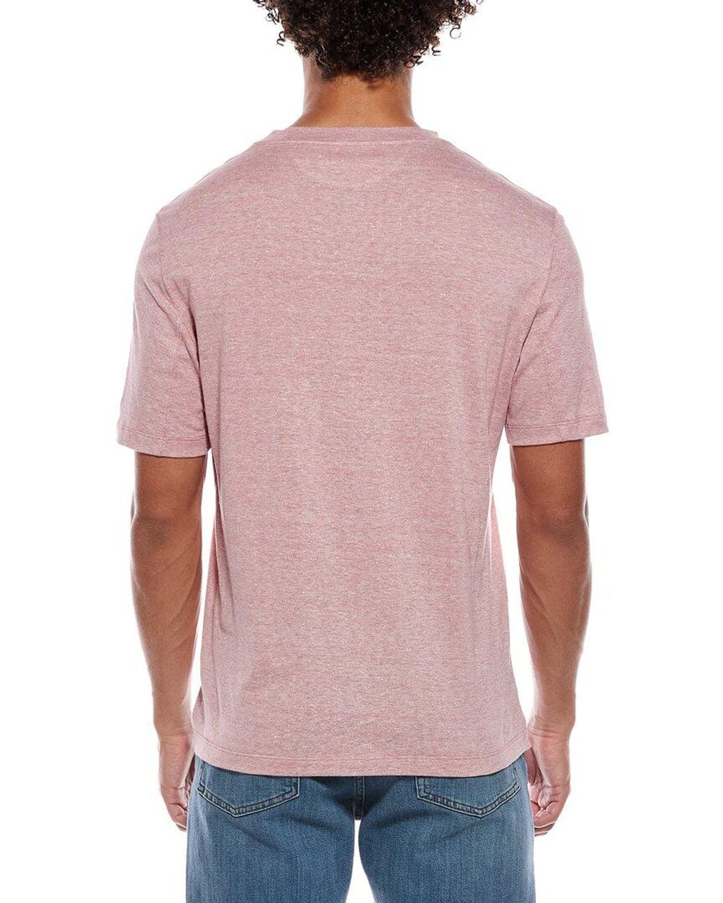 Brunello Cucinelli Red Linen-Blend T-Shirt for men