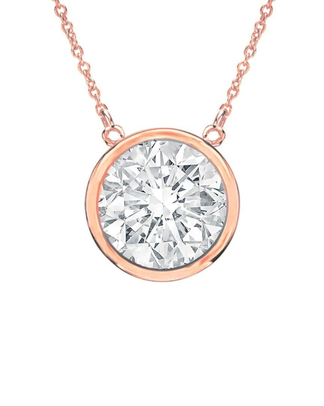 Diana M White Fine Jewelry 14k Rose Gold 0.15 Ct. Tw. Diamond Necklace
