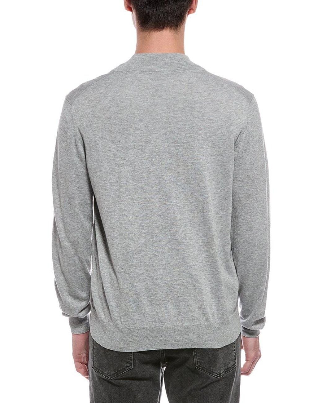 Faherty Brand Gray Movement Quarter Zip Sweater for men