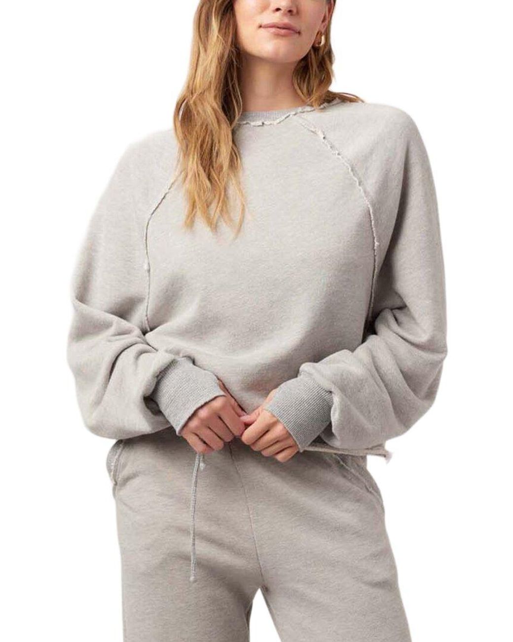 Project Social T Gray Paris Heathered Raglan Sweatshirt