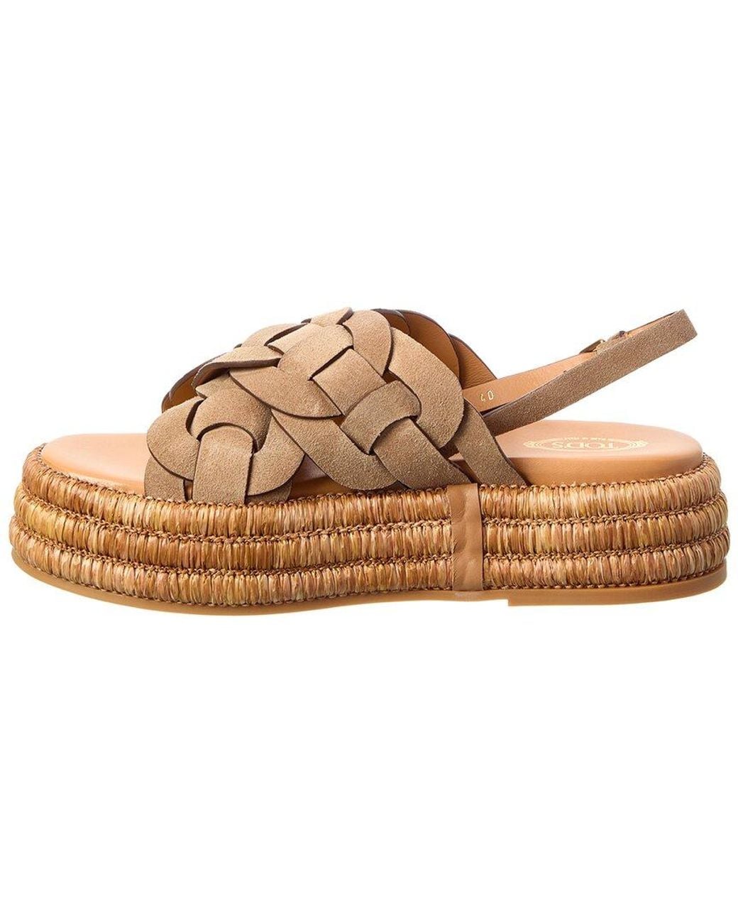 Tod's Brown Tods Suede Platform Sandal
