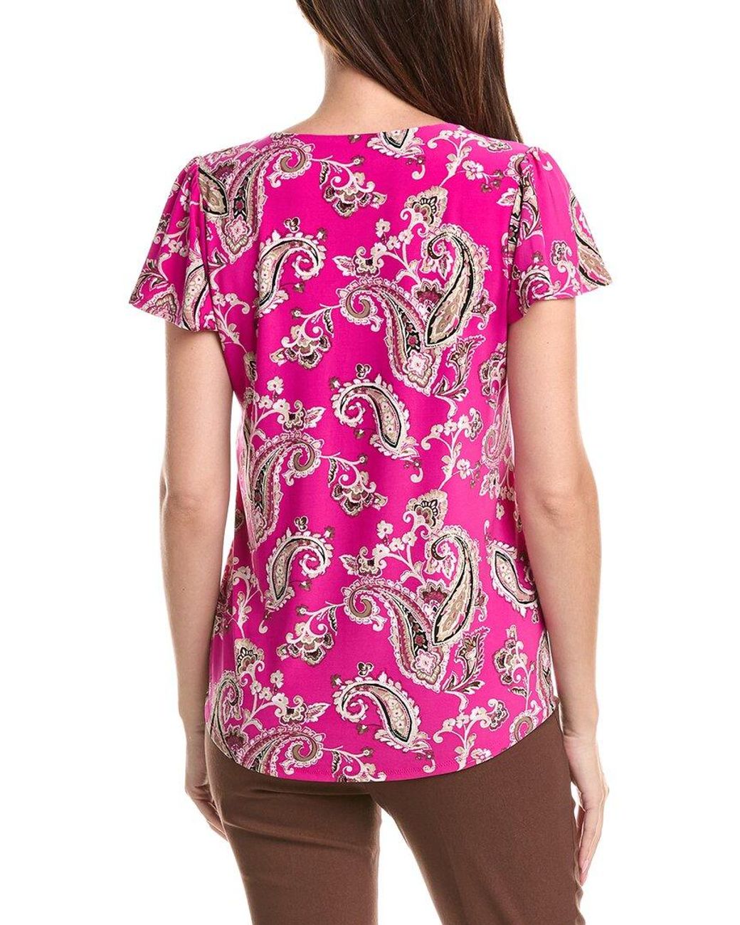 Jones New York Pink Printed Top