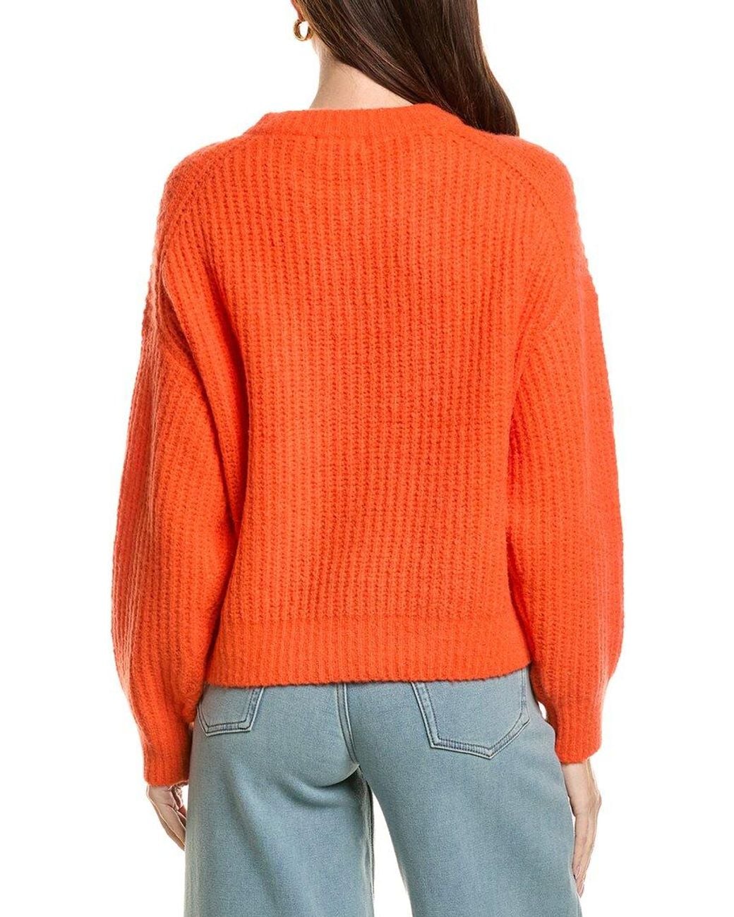 LaBiz Orange Lalamia Wool & Alpaca-Blend Sweater