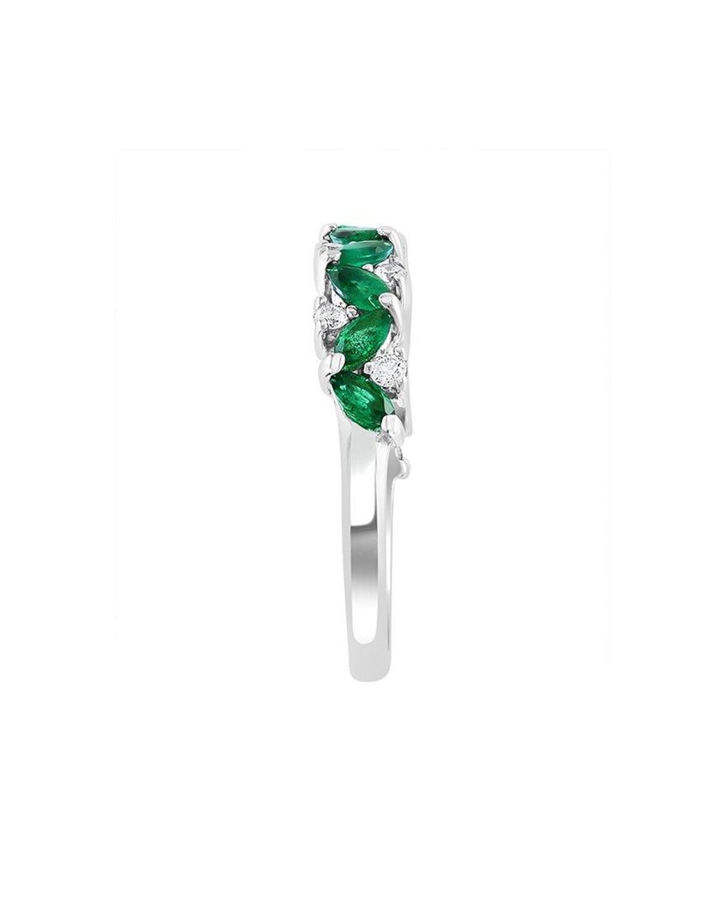 Effy Fine Jewelry Green 14K 1.13 Ct. Tw. Diamond & Emerald Ring