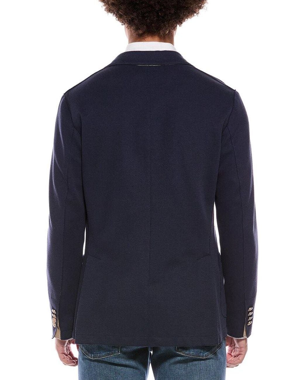 Eleventy Blue Double-Breasted Jacket for men