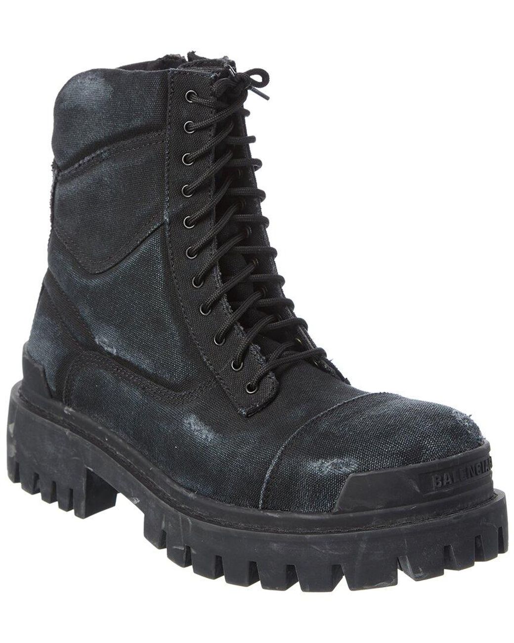 Balenciaga Distressed Canvas Boot in Black for Men | Lyst