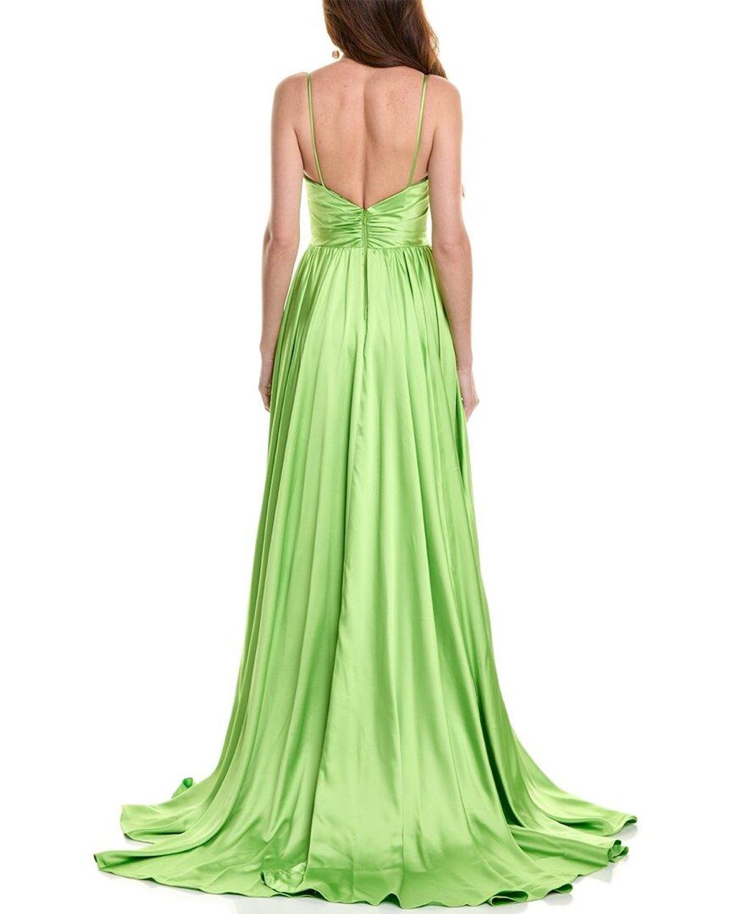 Jovani Green Satin Gown