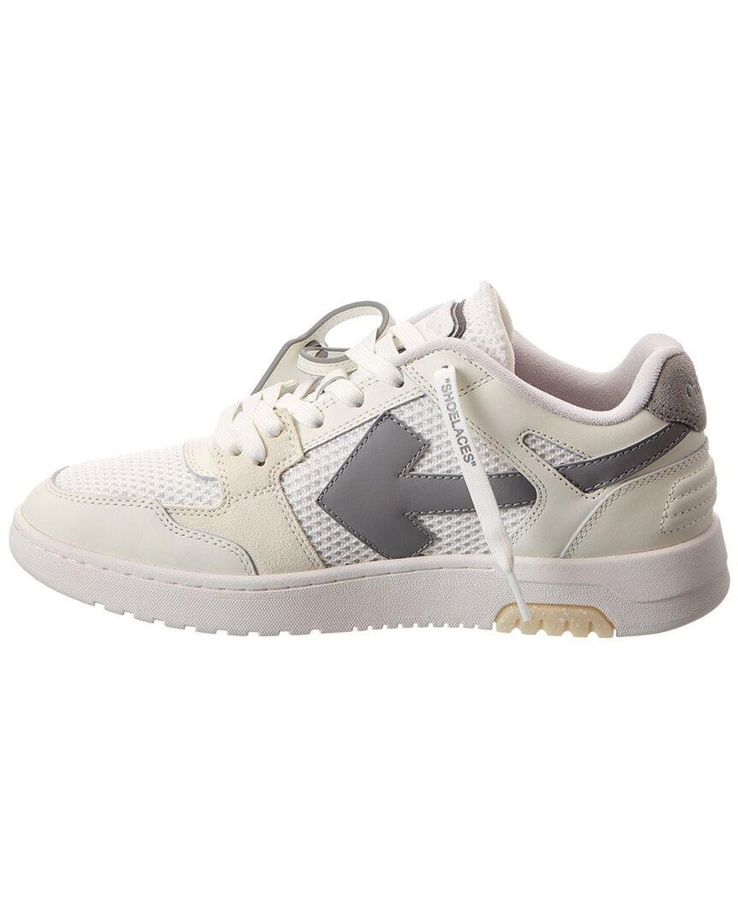 Off-White c/o Virgil Abloh White Slim Out Of Office Mesh & Leather Sneaker for men