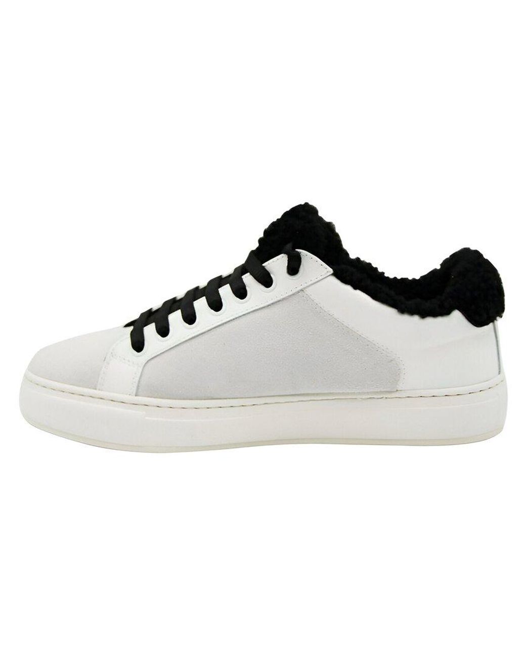 MCM Black Canvas & Shearling Sneaker