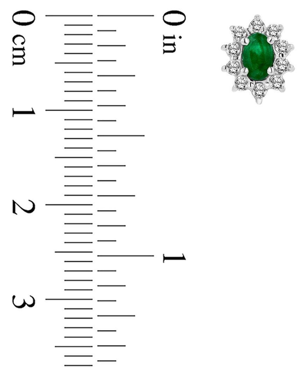 LEVARON Green 14K 0.70 Ct. Tw. Diamond & Emerald Earrings