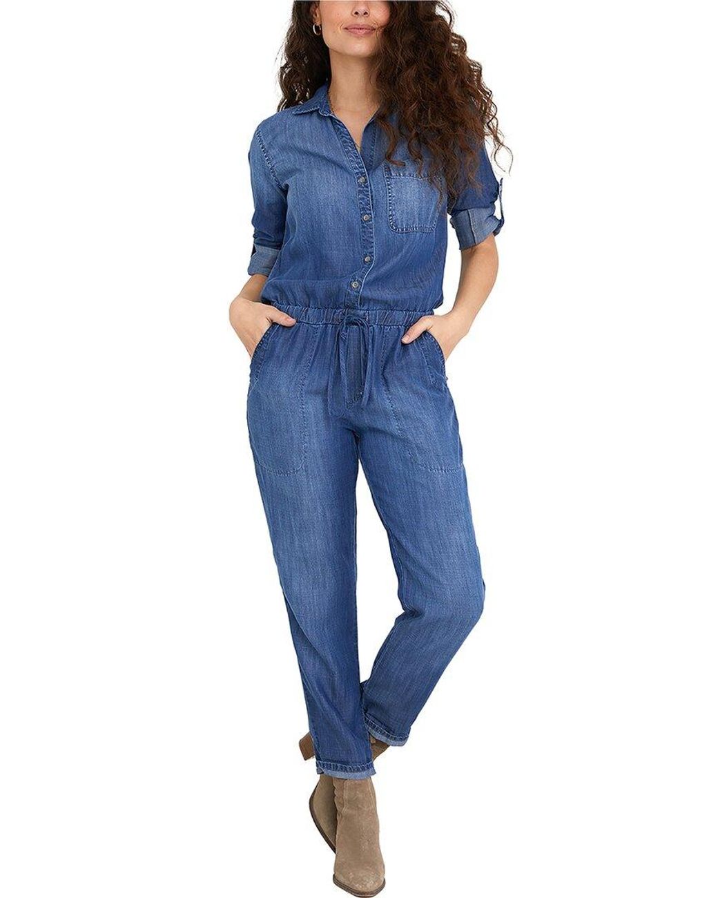 Bella Dahl Utility Jumpsuit in Blue | Lyst