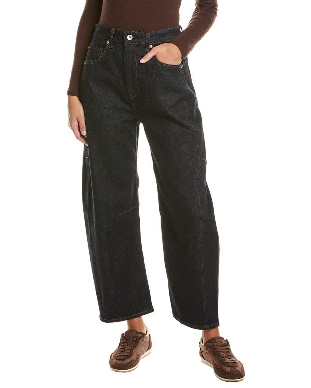 Rag & Bone Black Chase High Rise Barrel Jean