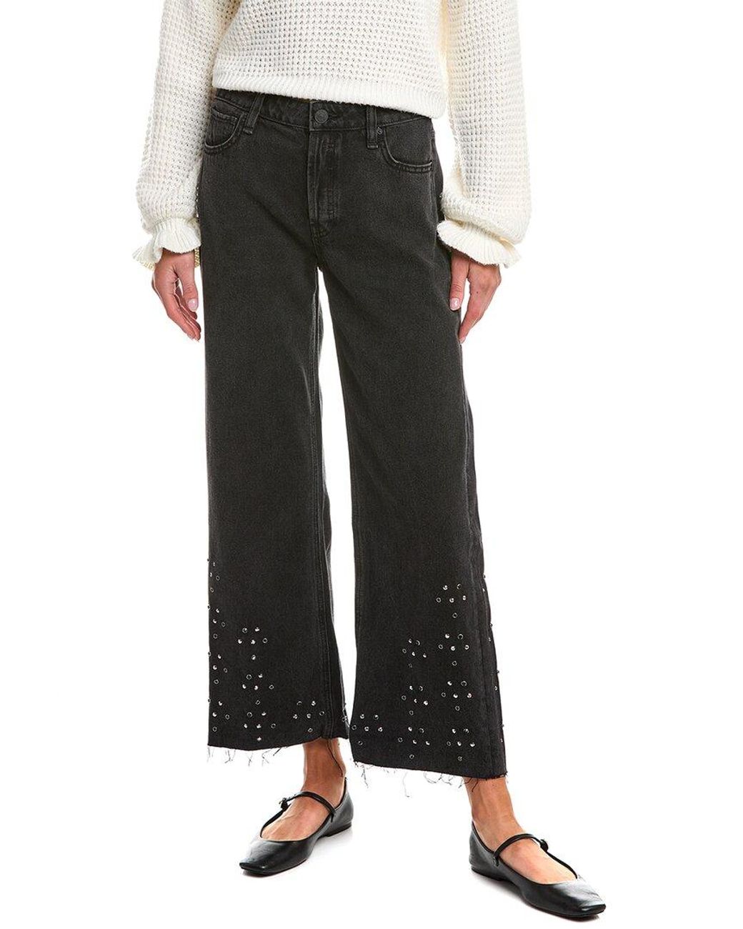 Hudson Black Rosalie Glitter Wide Leg Jean