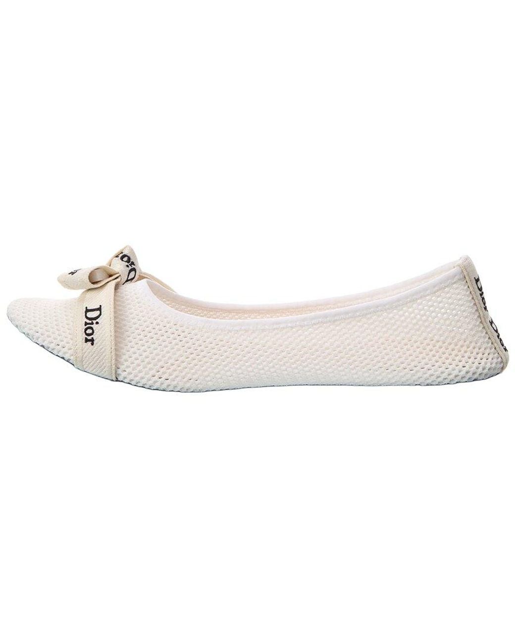 Dior White J'A Mesh Flat
