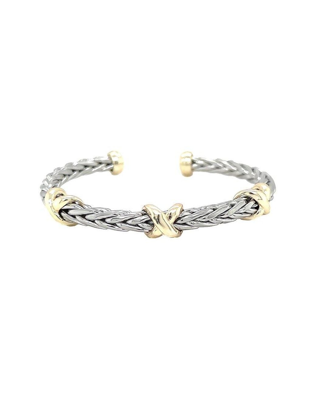 Juvell White 18K Plated Fancy Bangle Bracelet