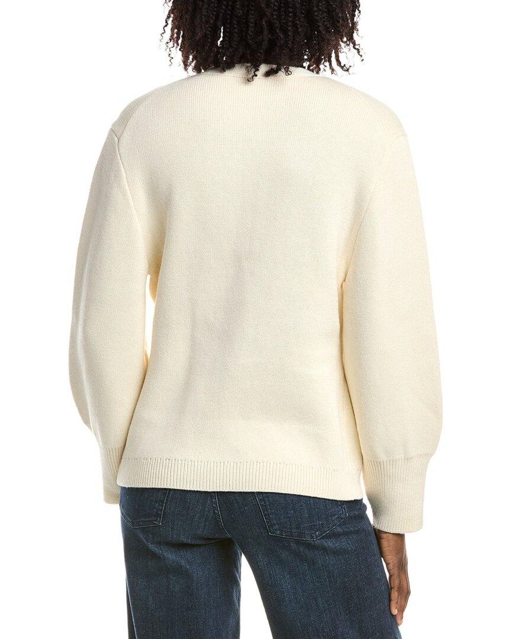Alexis White Elize Cashmere-Blend Cardigan