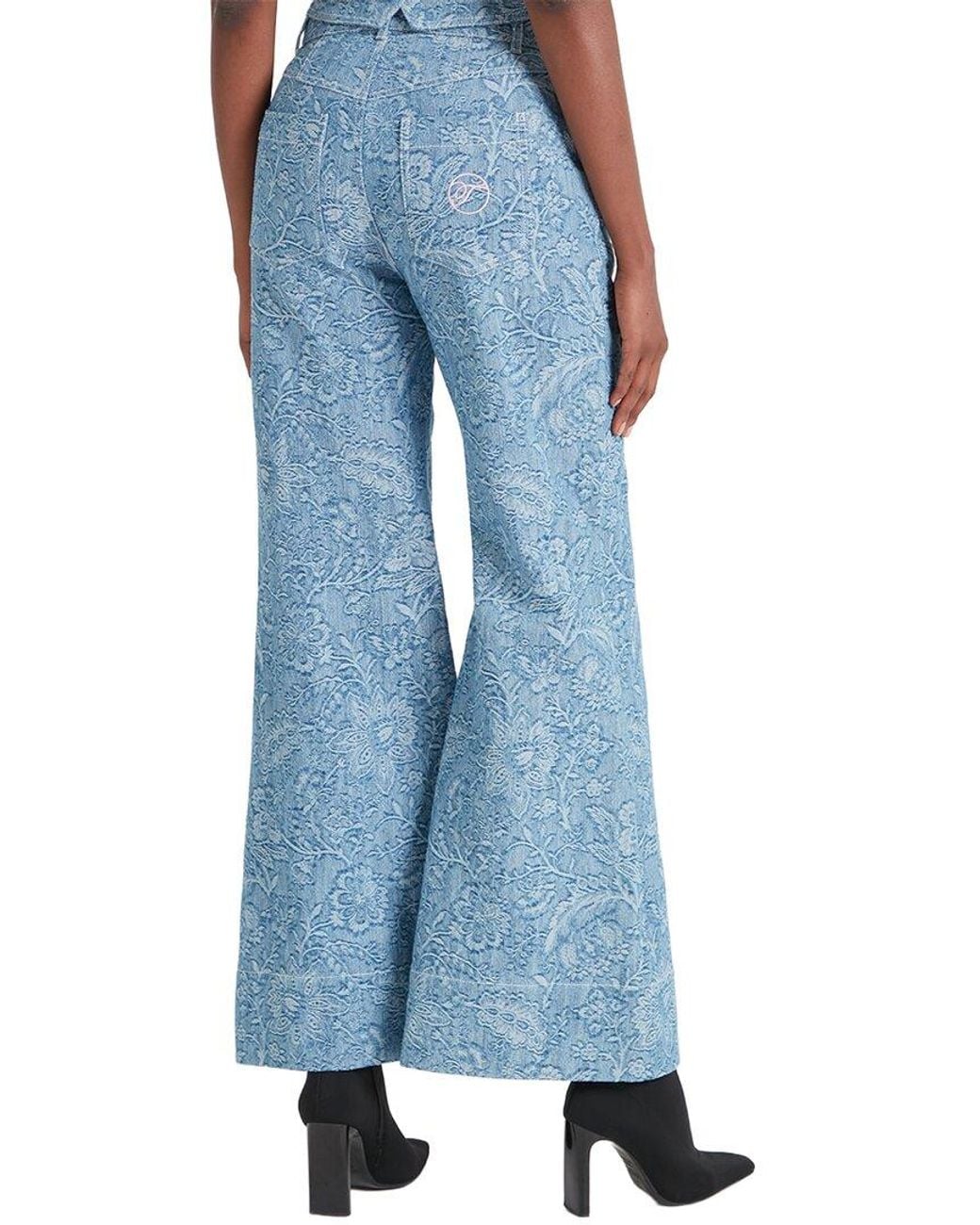 Temperley London Blue Francis Denim Wide Leg Trouser