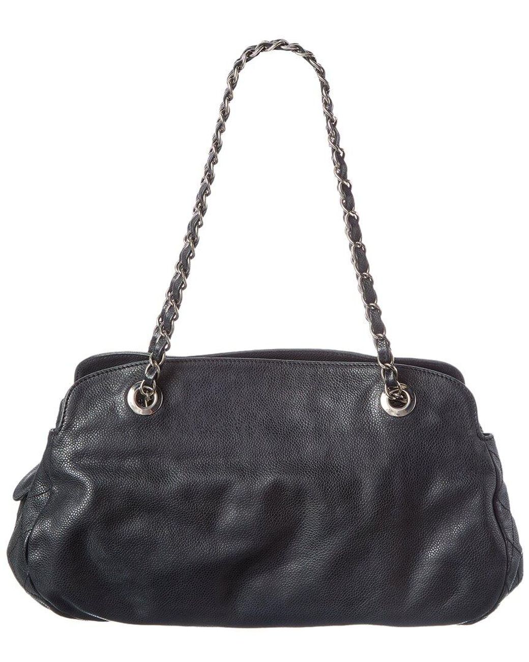 Chanel Black Calfskin Leather Cc Tote (authentic Pre-loved)