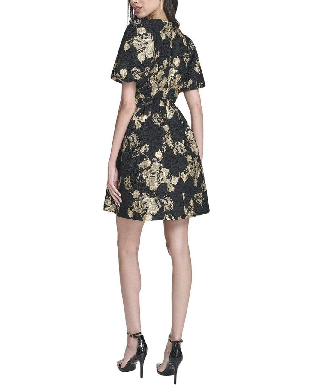 Vince Camuto Black Short Sleeve Mini Dress