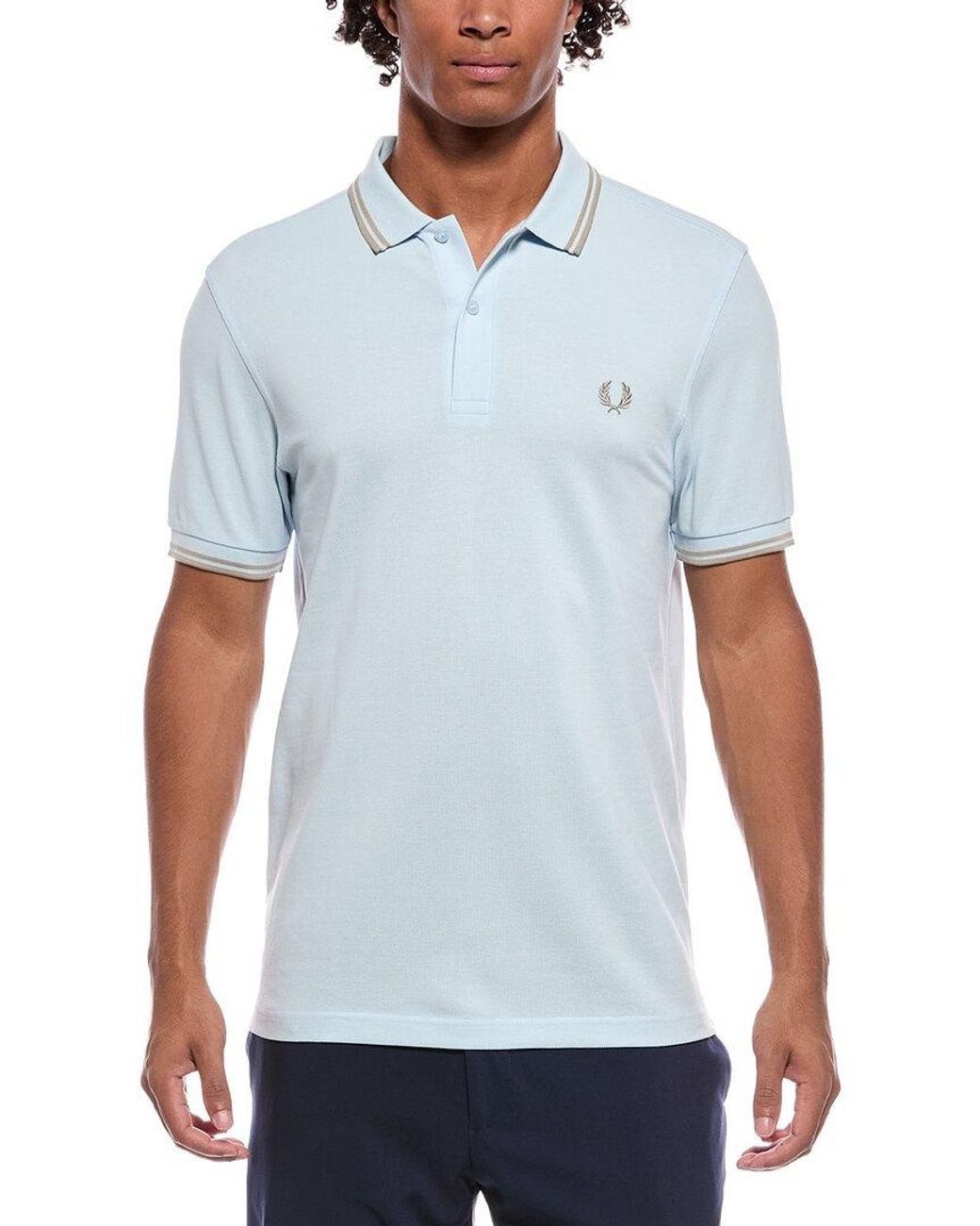 Fred Perry Blue Woven Polo for men