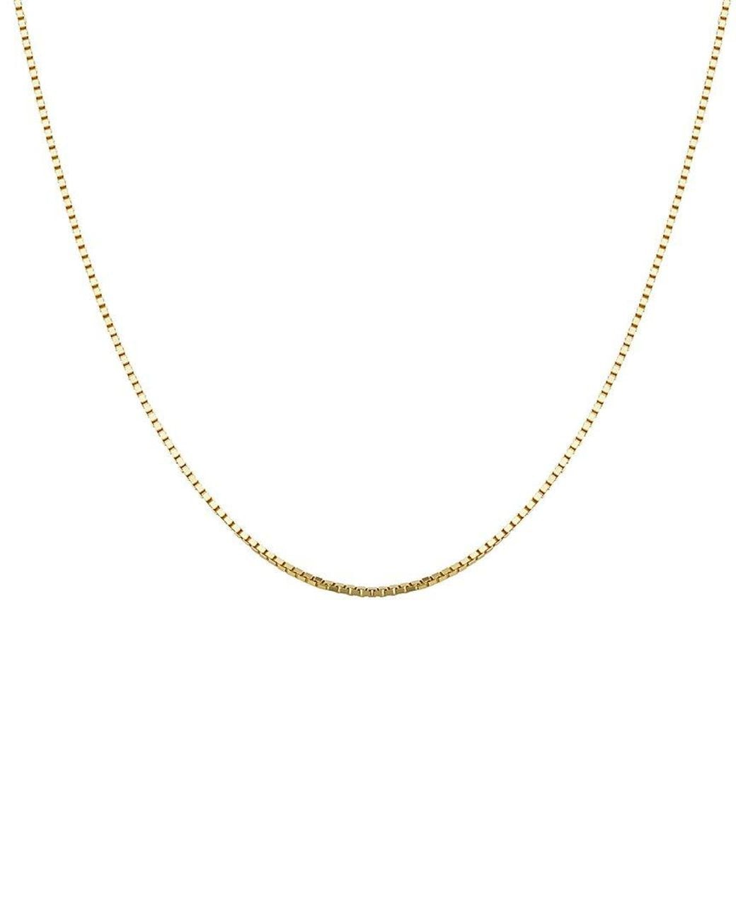 Italian Gold Metallic 18K Venetian Box Chain Necklace