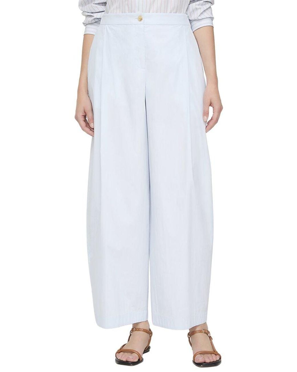 Lafayette 148 New York White Cooper Pleat Front Pant