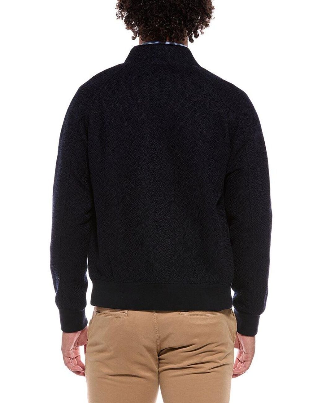 Slowear Blue Incotex Bomber Knit Jacket for men