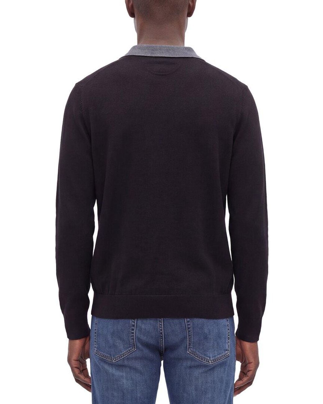 Raffi Blue Jacquard Zip Wool-Blend Polo Shirt for men