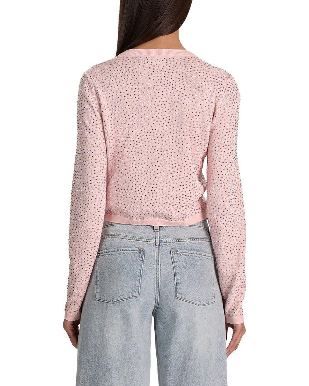 Alice + Olivia Red Carson Embellished Cardigan