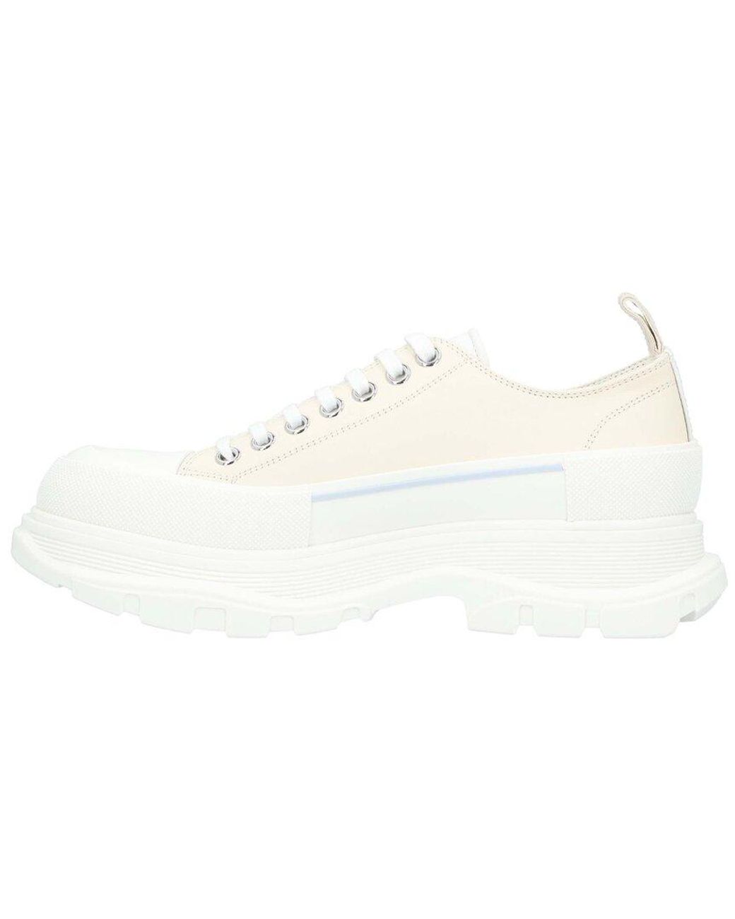 McQueen White Calfskin Tread Sneaker, Never Worn (Authentic Pre- Loved) for men