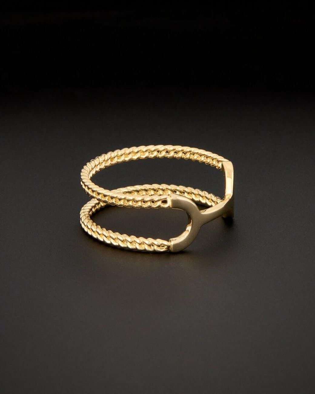 Italian Gold Black 14k Double Row Ring