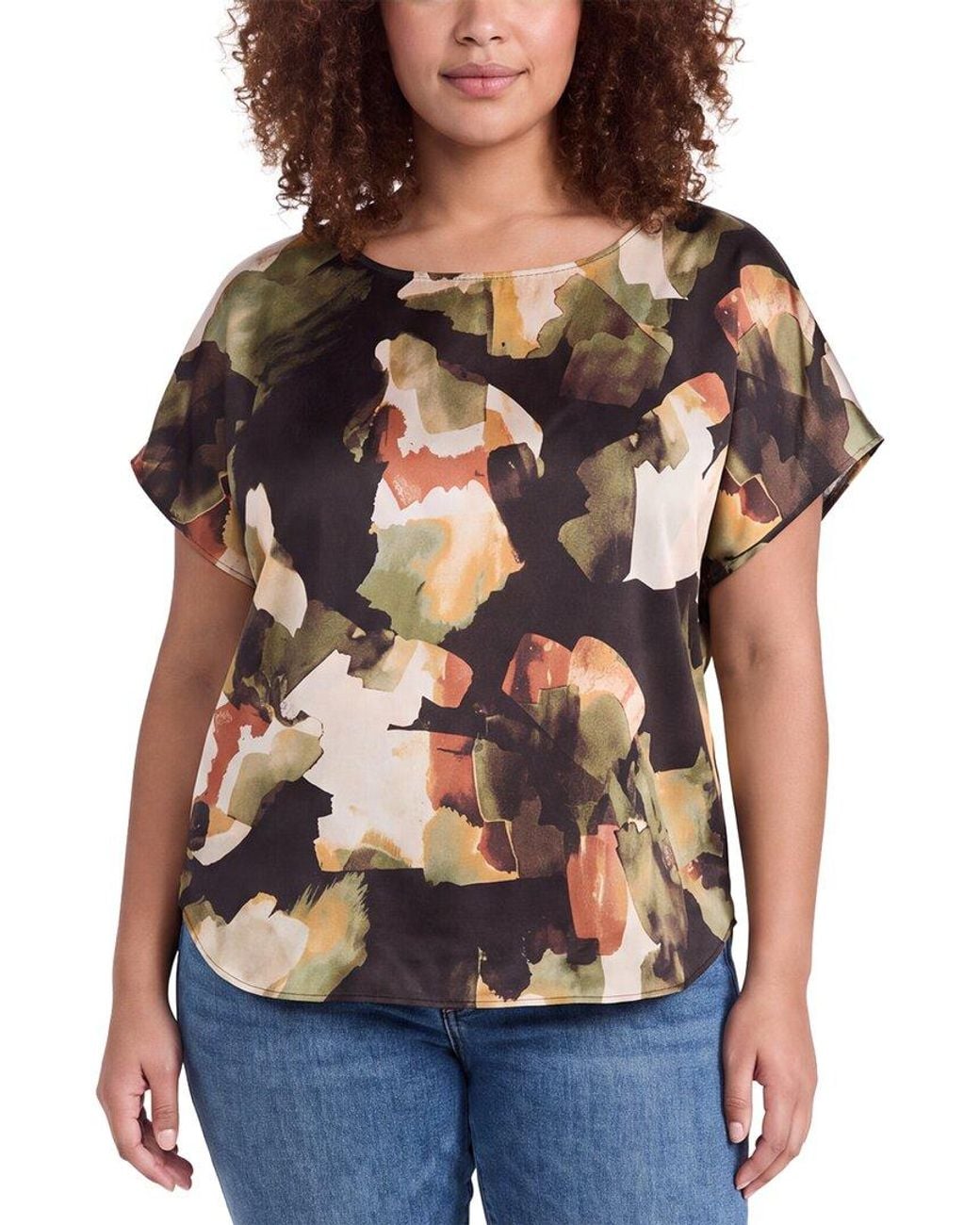 Anne Klein Green Plus Bateau Neck Top