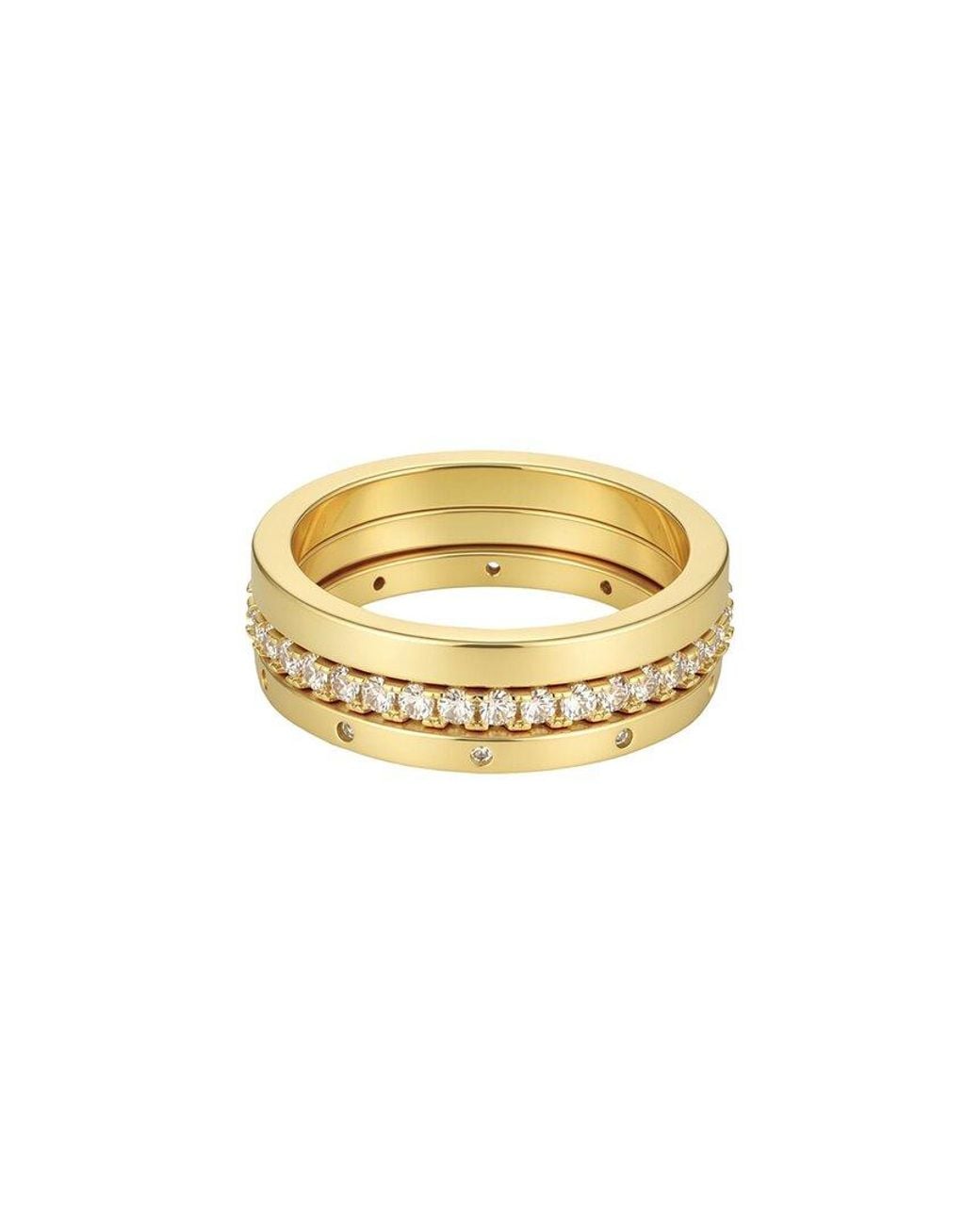 Adornia Metallic 14K Plated 3-Band Cz Set