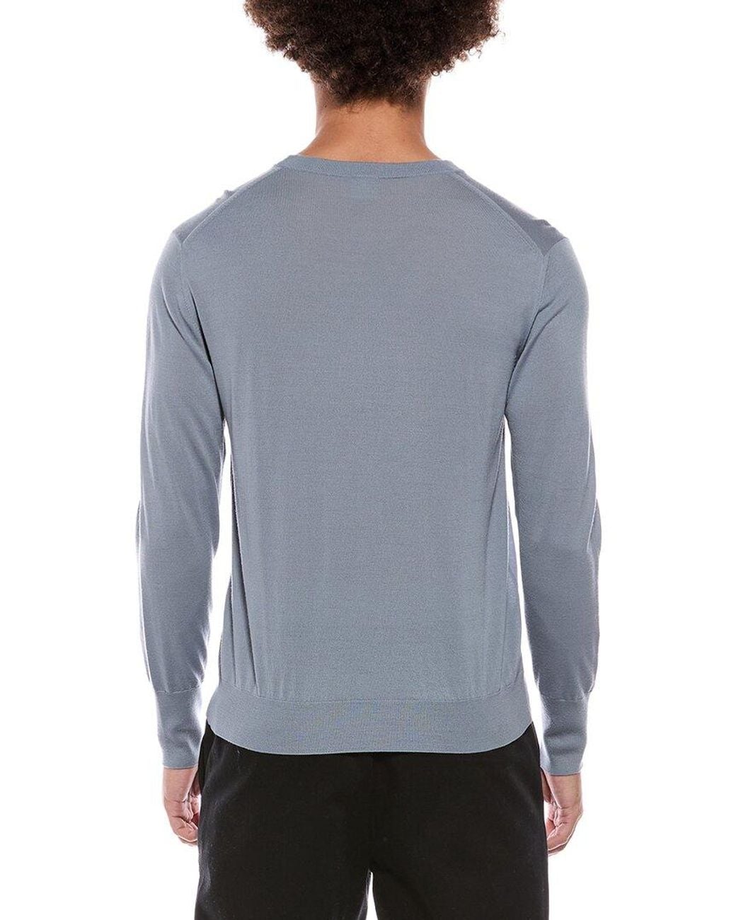 Eleventy Blue Wool Round Neck Sweater for men