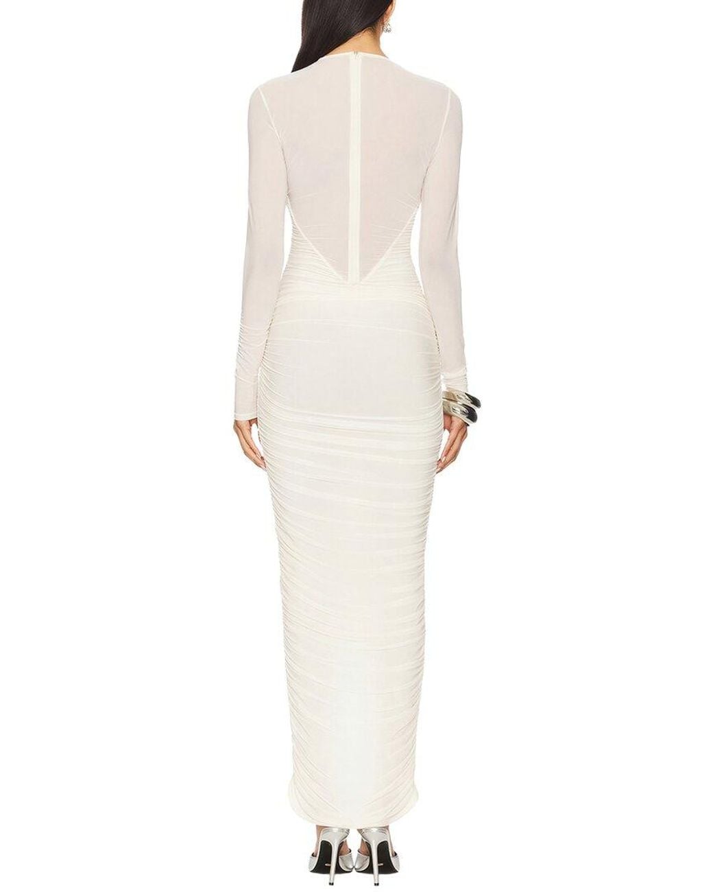 Alma King White Solid Maxi Dress