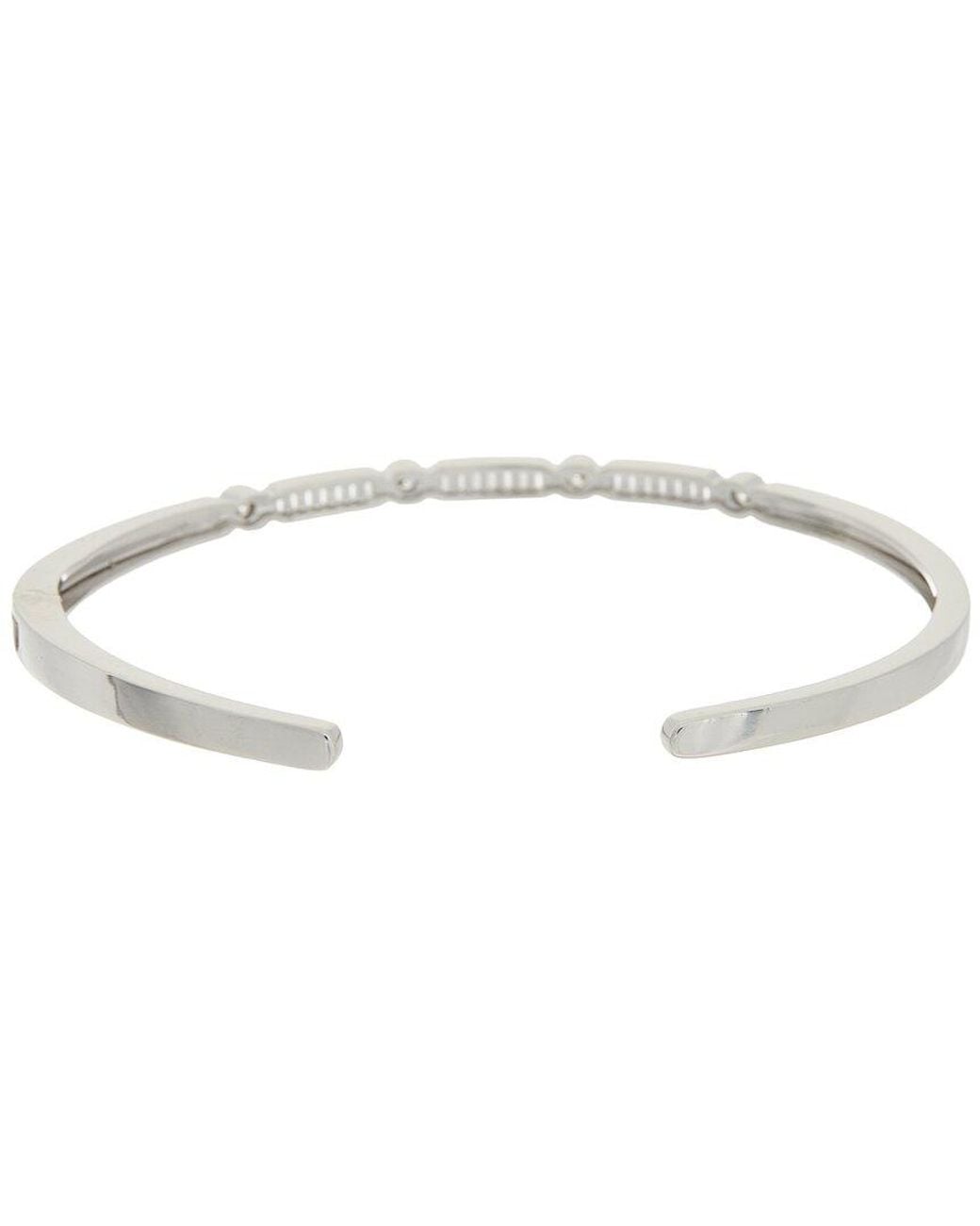 Juvell White 18K Plated Cz Bangle Bracelet