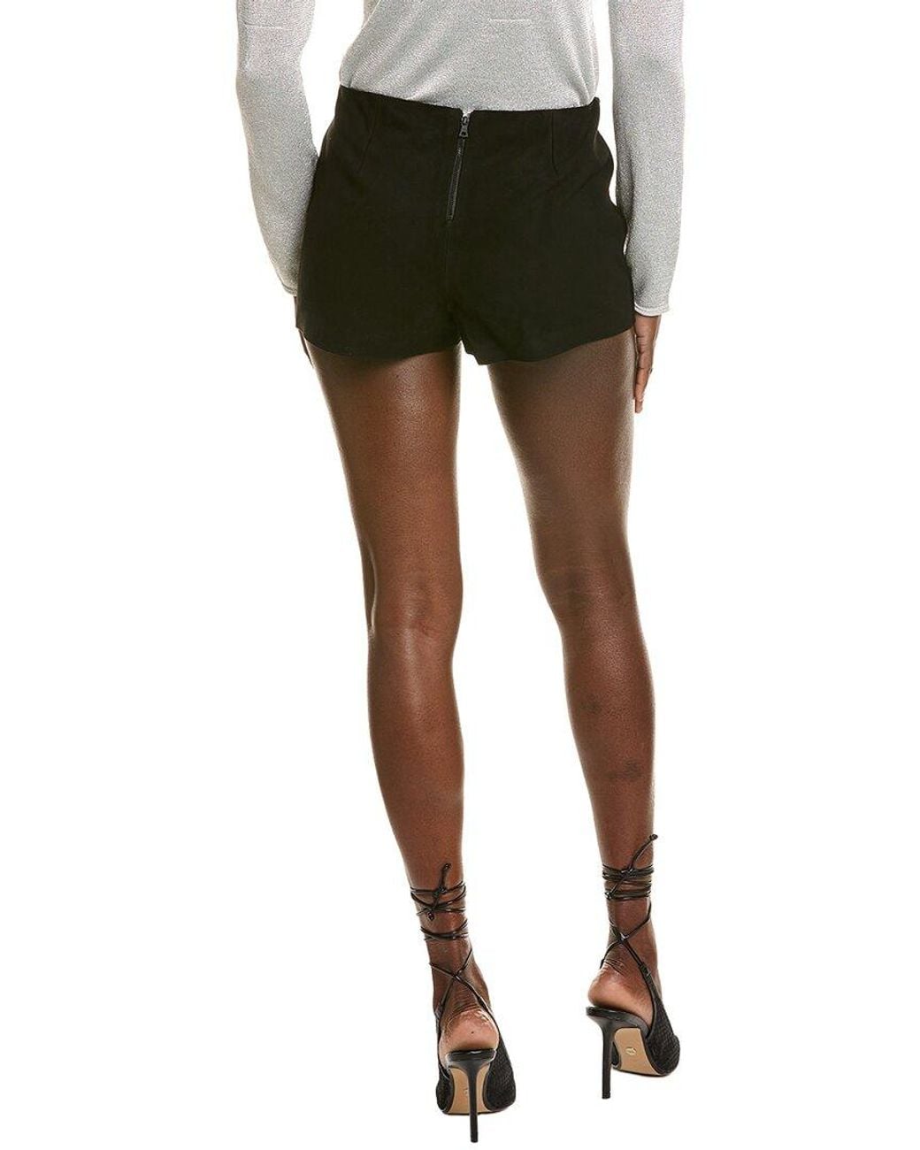 Alice + Olivia Green Mace High-Rise Suede Mini Skort