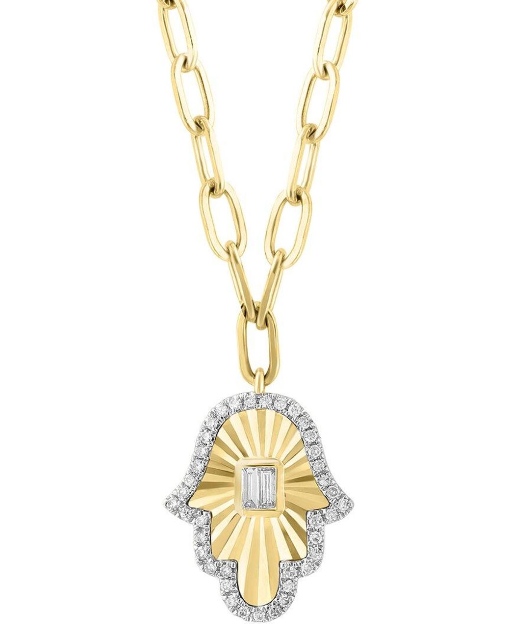 Effy Fine Jewelry Metallic 14K 0.21 Ct. Tw. Diamond Necklace