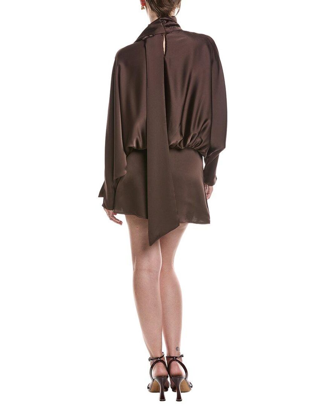Moonsea Brown Mini Cocktail Dress