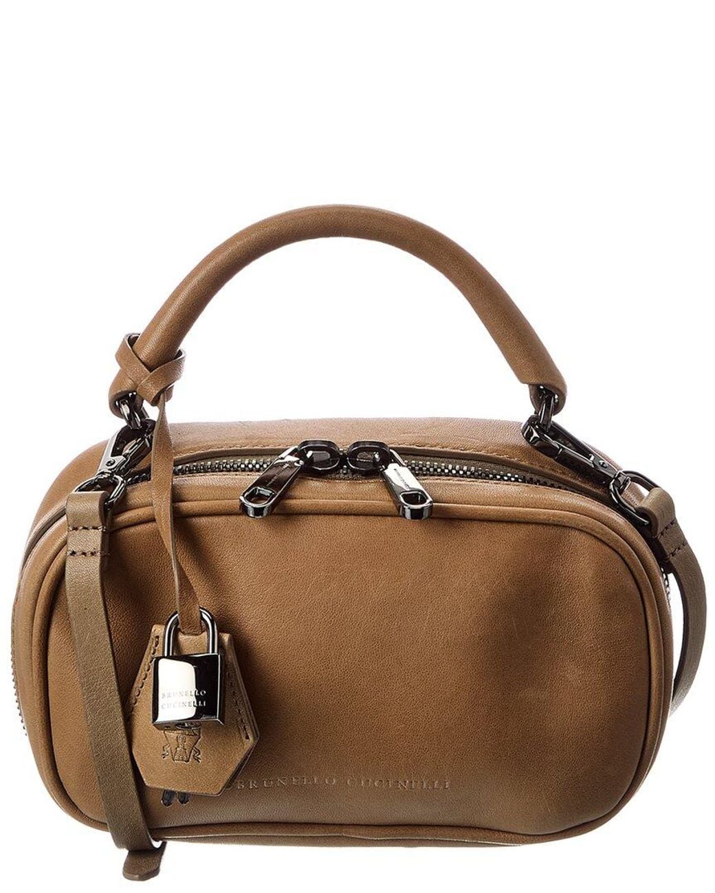 Brunello Cucinelli Brown Leather Shoulder Bag