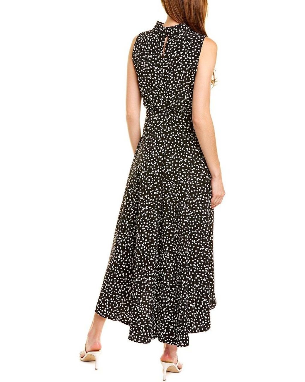 Karl Lagerfeld Printed Mock Neck Maxi Dress in Black Lyst