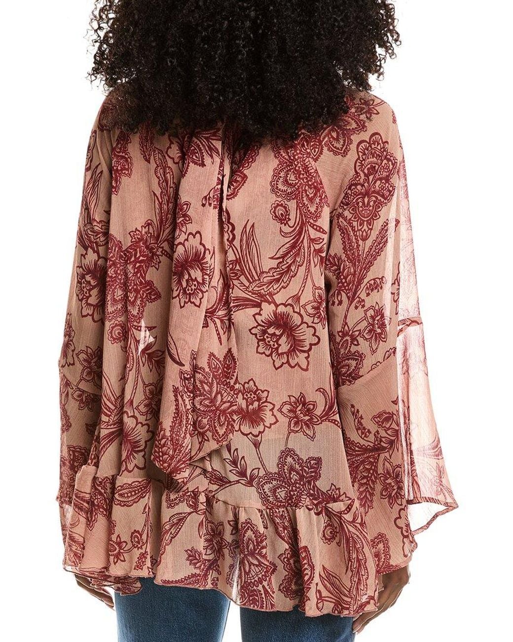 Avec Les Filles Red Printed Blouse