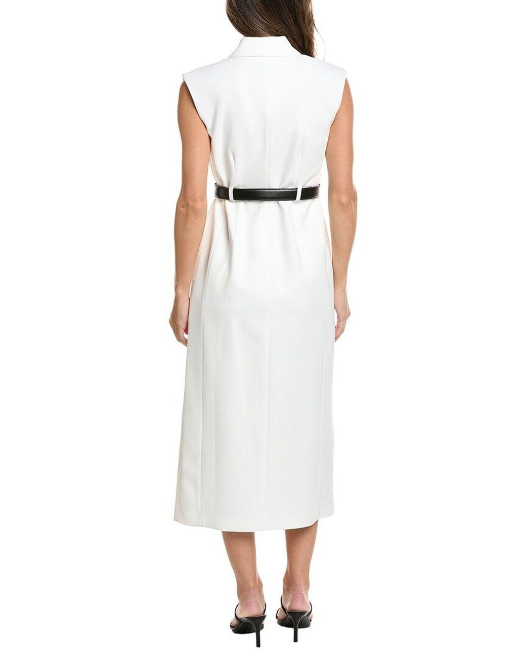 Kenneth Cole White Midi Trench Dress