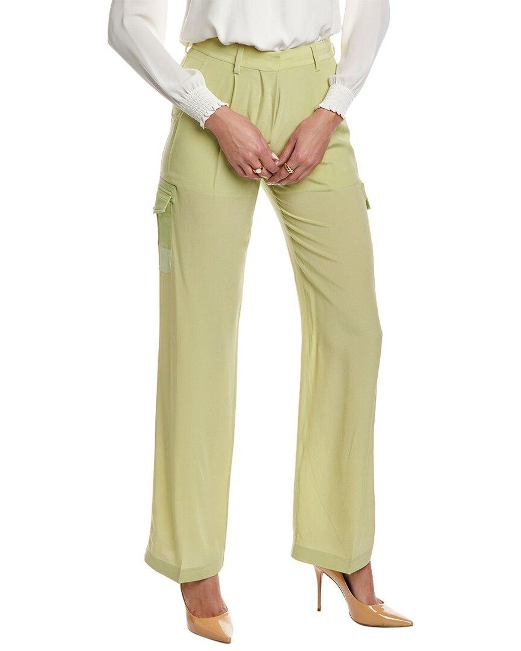 Burberry Silk Pant in Yellow Lyst UK