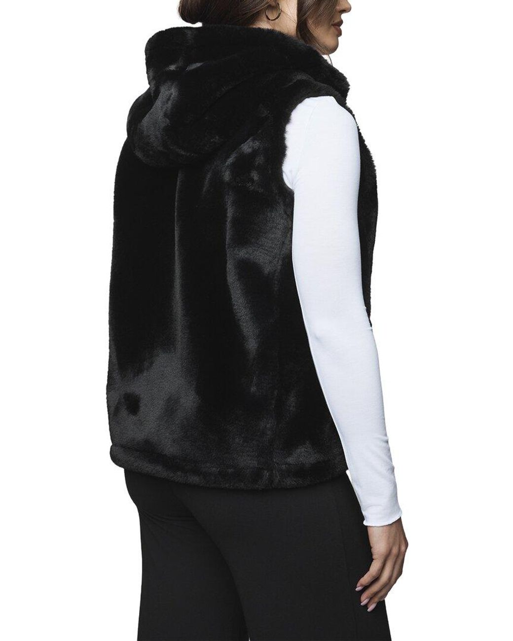 Splendid Black Lucia Fur Vest
