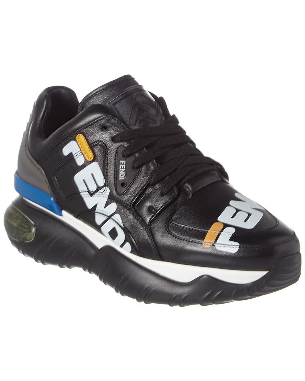 Fendi X Fila Mania Leather Platform Sneaker in Black | Lyst Canada