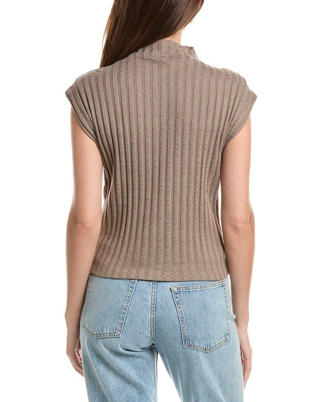 Michael Stars Gray Nara Mock Neck Top