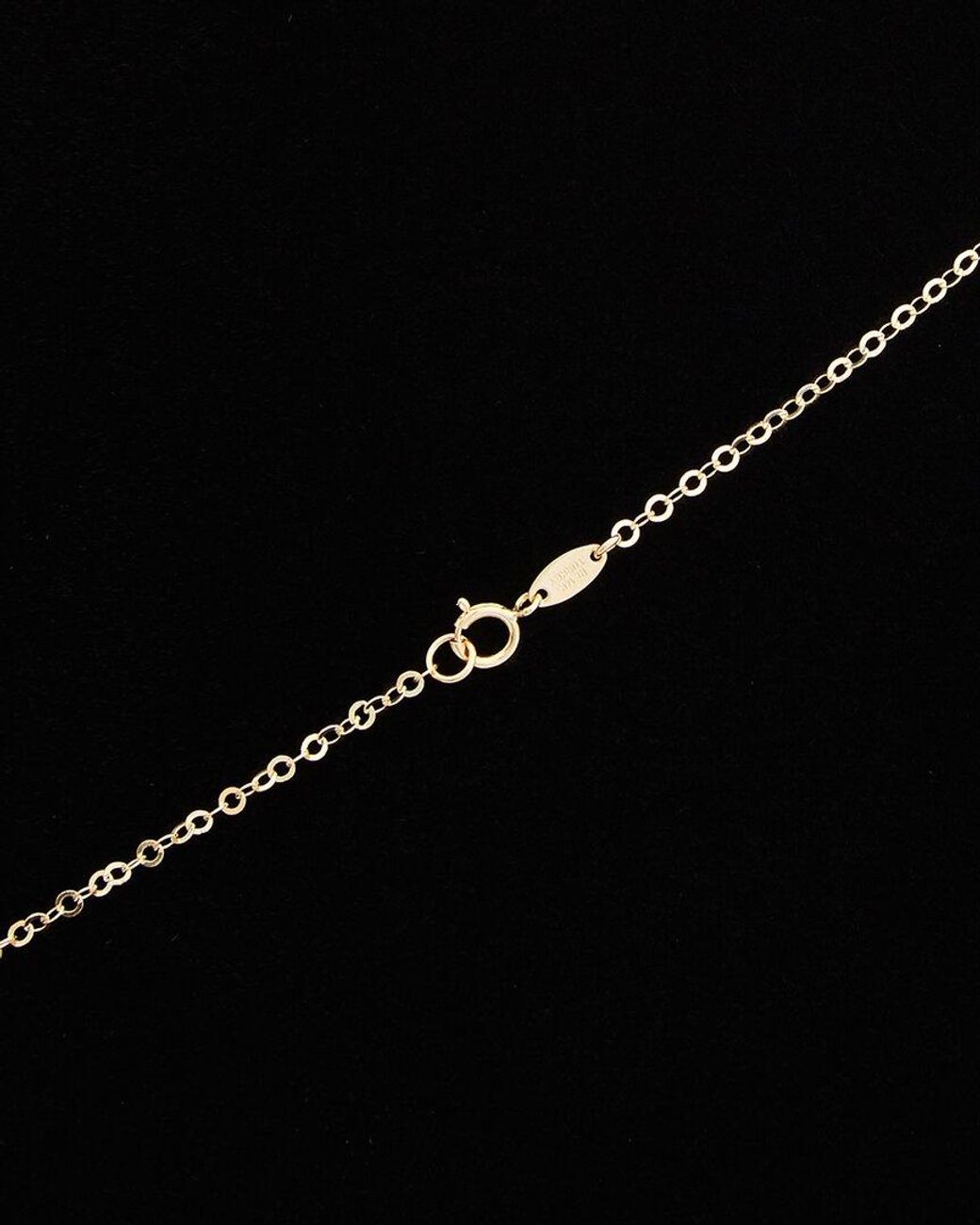 Italian Gold Black 14k Mini Disc Charm Necklace