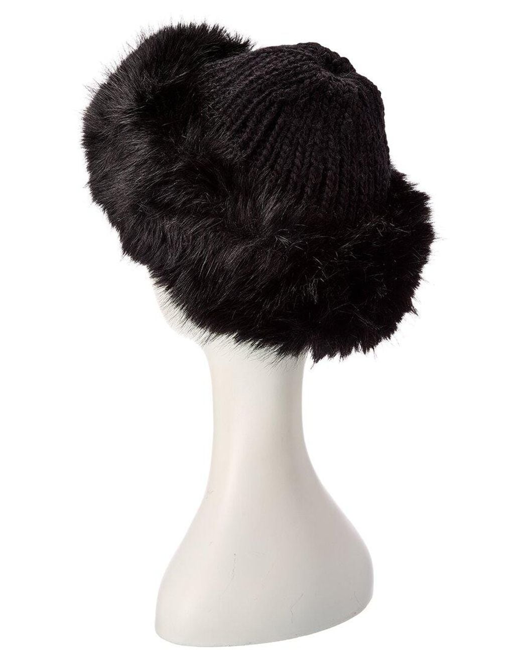 Surell Black Accessories Eyelash Cuff Hat